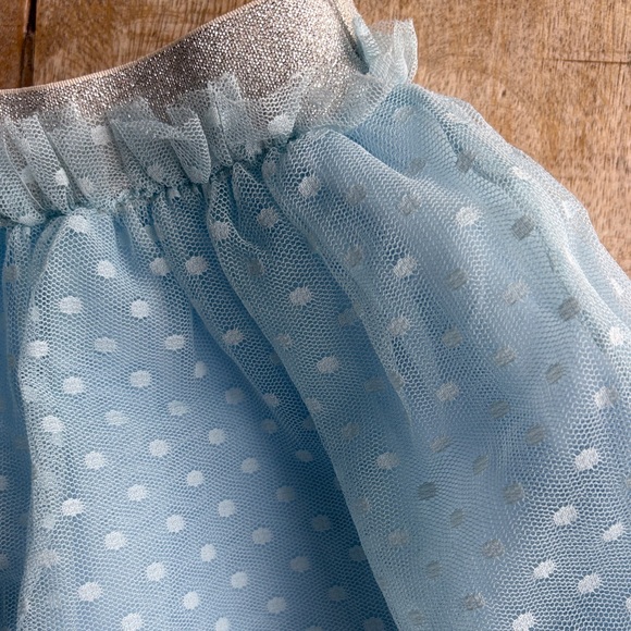 NWT Janie and Jack Blue Polka Dot Tulle Skirt size 5 - Picture 3 of 6